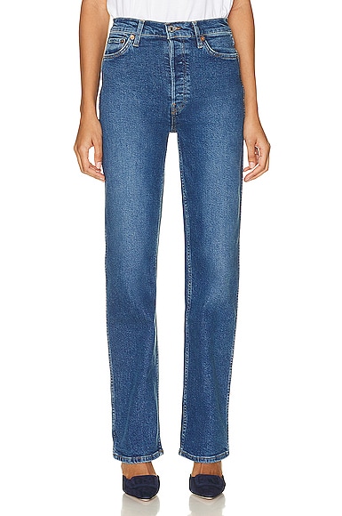 Re/done 90s High Rise Loose Denim Jeans In High Tide