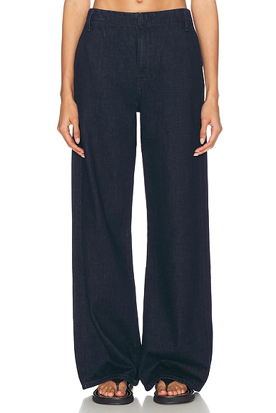 RE/DONE Trouser Wide Leg in Cross Hatch Rinse