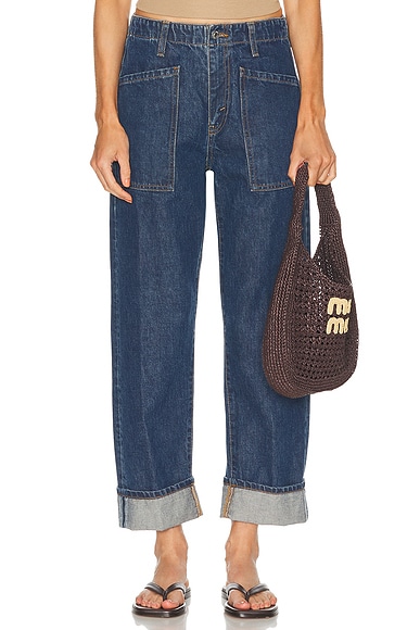 RE/DONE Originals  The Bender Straight in Rustic Indigo