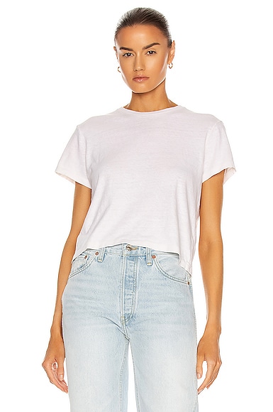 Shop Re/done X Hanes 1950s Boxy Tee In Optic White