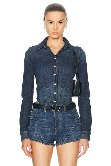 X Pam Anderson Fitted Denim Shirt