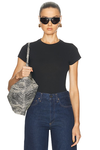 RE/DONE 60s Slim Tee Bodysuit in Black