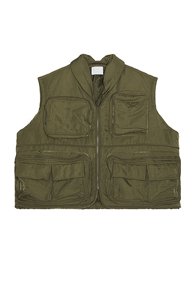 Reebok x Hed Mayner Pocketed Vest in Army Green