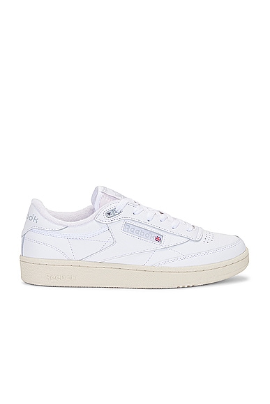 Reebok Club C 85 Vintage Sneaker in White, Purgry, & Paper White