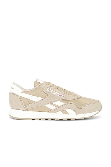 Reebok Classic Nylon Sneaker in Mushroom & Chalk