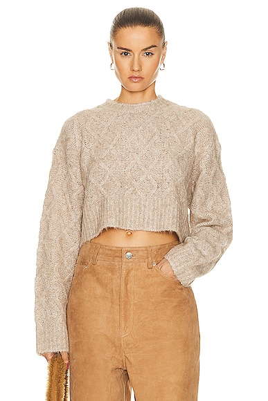 REMAIN Knit Melange Sweater in Cobblestone