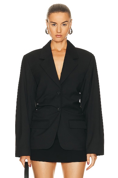REMAIN Drapy Suiting Blazer in Black