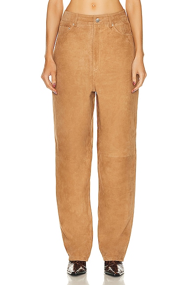 Suede Straight Pants