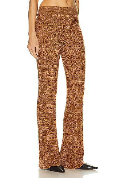 Shop Remain Ribbed Staight Pants In Old Gold Combo