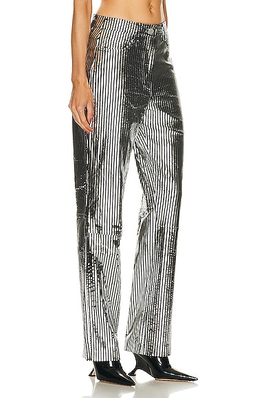 Shop Remain Striped Leather Pant In Black Combo