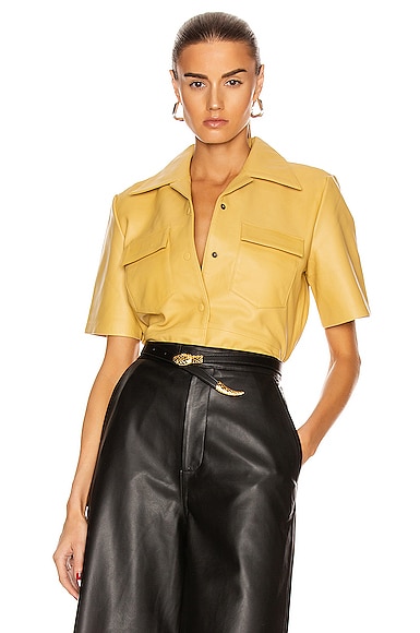 Siena Short Sleeve Leather Top