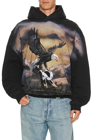 REPRESENT Chrome Flight Hoodie in Stained Black