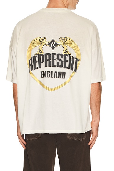 REPRESENT Angel Border Tee in Washed Ecru