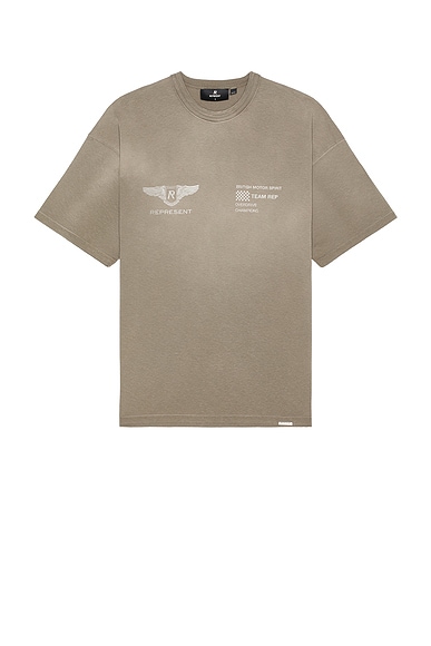 REPRESENT Team Rep Tee in Dark Taupe