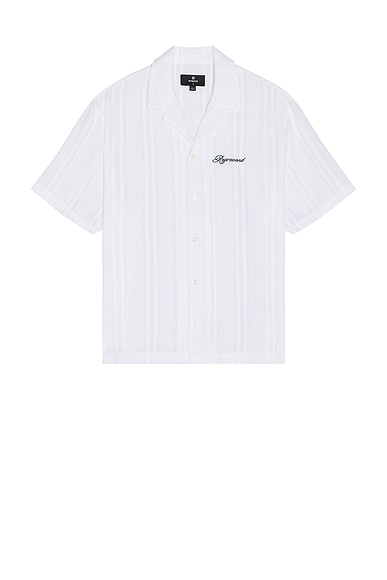 REPRESENT Embroidered Bowling Shirt in Antique White