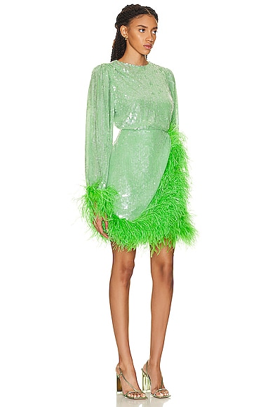 Shop Rachel Gilbert Maysie Mini Dress In Green