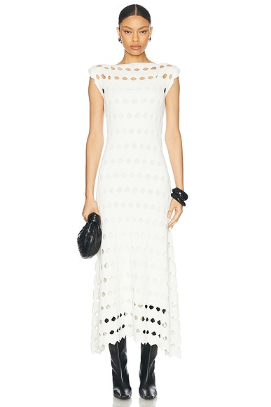 Zimmermann Winsome Tier Vine Dress in Pearl FWRD