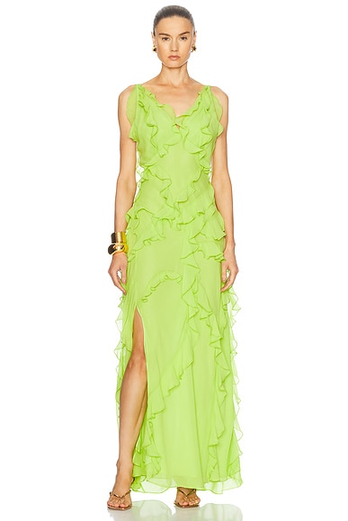 Rachel Gilbert Cedar Gown in Lime