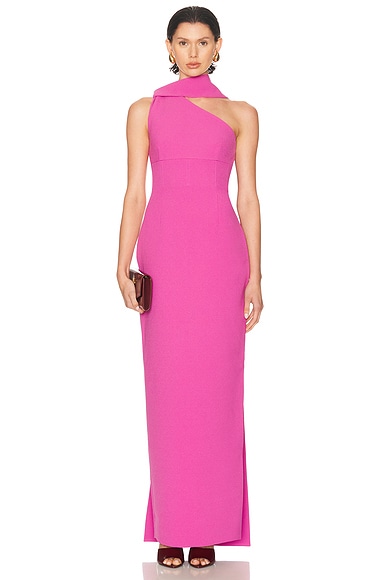 Rachel Gilbert Clara Gown in Hot Pink