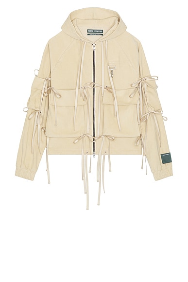 Reese Cooper Corduroy Modular Pocket Hooded Jacket in Khaki