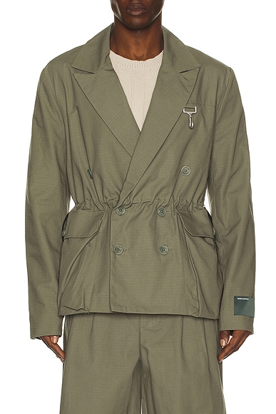 Cotton Ripstop Double Breasted Blazer