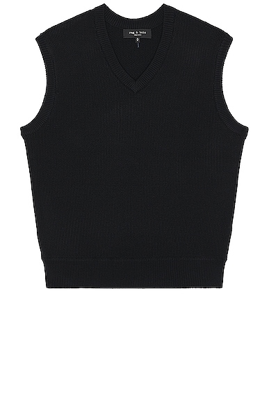 Rag & Bone Harvey Sweater Vest in Black