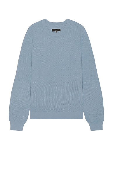 Rag & Bone Washed Dexter Crew Sweater in Light Blue