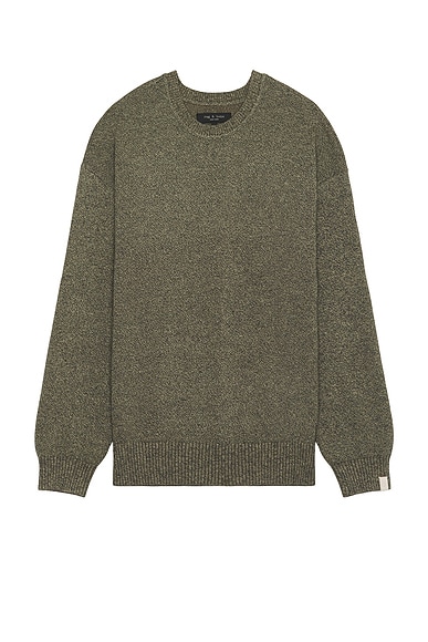 Rag & Bone Dexter Marl Crew Neck Sweater in Army Green Multi