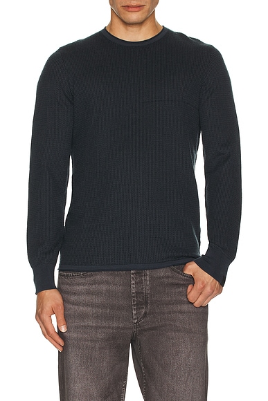 Rag & Bone Gregory Merino Crewneck Sweater in Navy