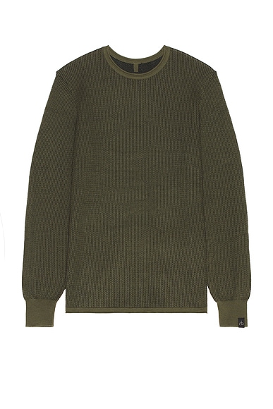 Rag & Bone Gregory Merino Long Sleeve Crew Sweater in Dark Green