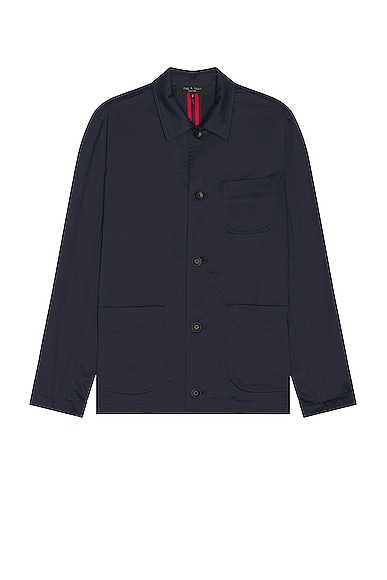 Shop Rag & Bone Evan Cotton Sateen Chore Jacket In Navy