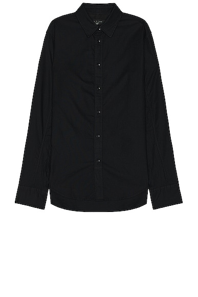 Rag & Bone Engineered Oxford Shirt in Black
