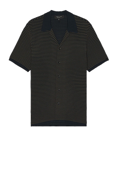 Rag & Bone Felix Button Down Shirt in Navy & Multi
