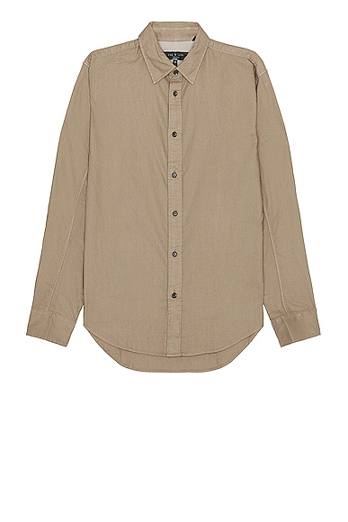 Rag & Bone Fit 2 Engineered Oxford Shirt in Taupe
