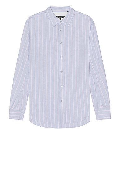 Rag & Bone Fit 2 Engineered Oxford Shirt in Blue Stripe