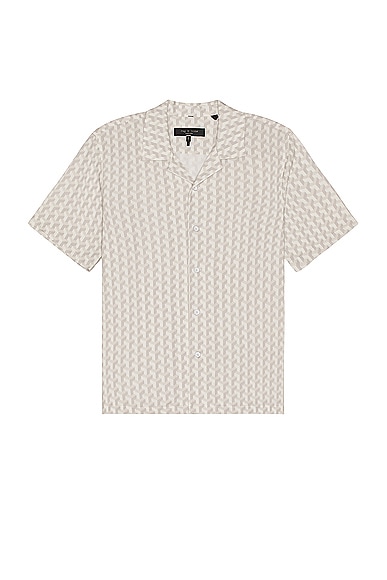 Rag & Bone Printed Avery Shirt in White Geo