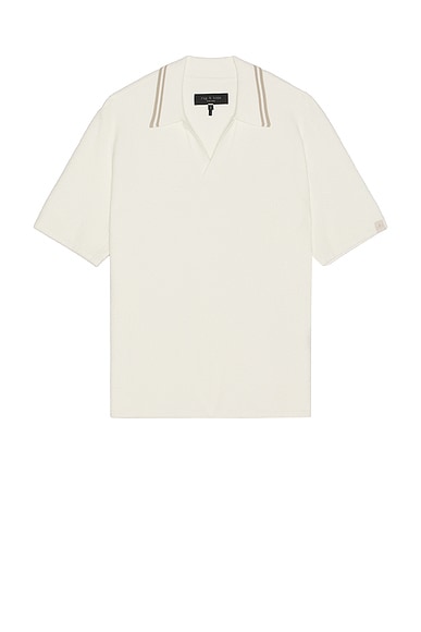 Rag & Bone Rib Johnny Polo in Ivory