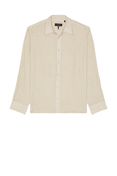 Rag & Bone Finch Gauze Stripe Shirt in Silver