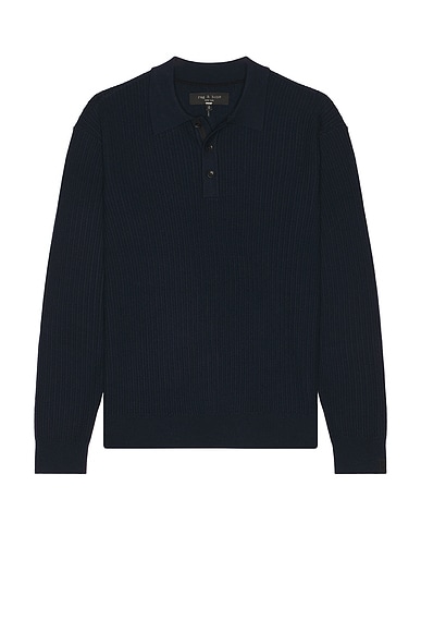 Crawford Cashmere Blend Long Sleeve Polo