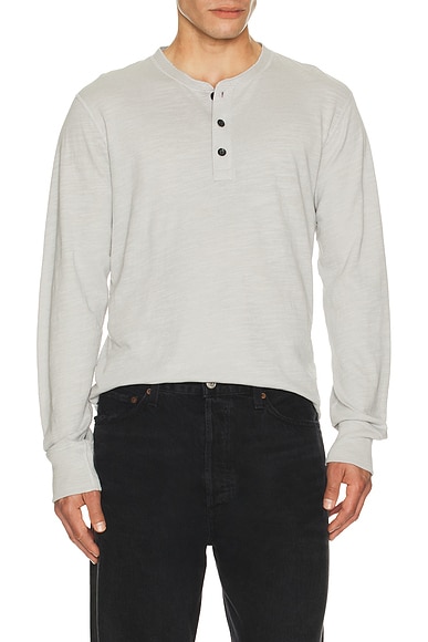 Rag & Bone Classic Flame Henley in Heather Grey