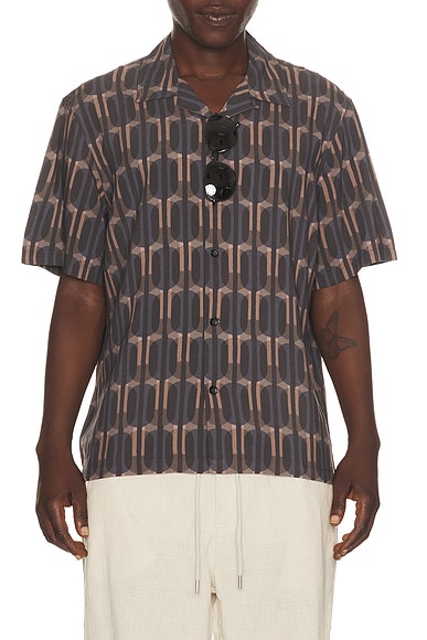 Rag & Bone Avery Printed Shirt in Brown Harold Print