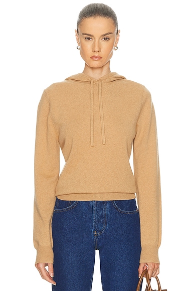 RENGGLI Cashmere Knit Hoodie in Toffee