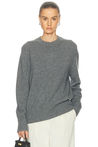 RENGGLI Oversized Crewneck Sweater in Pebble