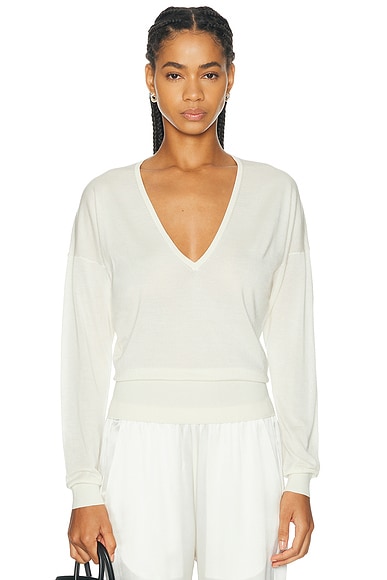 Silk Cashmere V-Neck Sweater