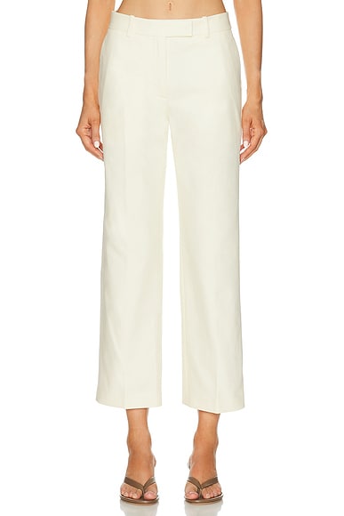 RENGGLI Cotton Twill Tailored Trouser in Buttercream