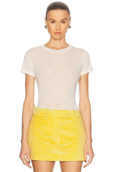 Christopher Esber Ruched Quartz Crop Tee in Milk | FWRD
