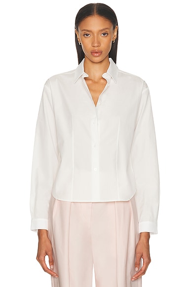 Cropped Long Sleeve Button Up Top