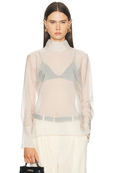 Organza Turtleneck Blouse