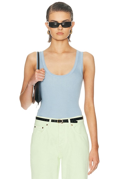 Scoop Neck Rib Tank Top