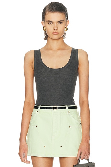 Scoop Neck Rib Tank Top